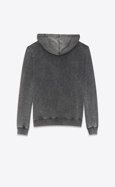 MEN - Hooded sweatshirt with saint laurent in worn black
